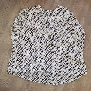 Adrianna Papell Black and White Polka Dot Blouse